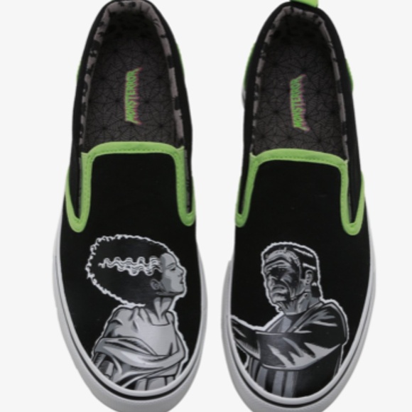 Universal Monsters Bride Of Frankenstein Slip-On Sneakers Size 6 - Picture 3 of 3